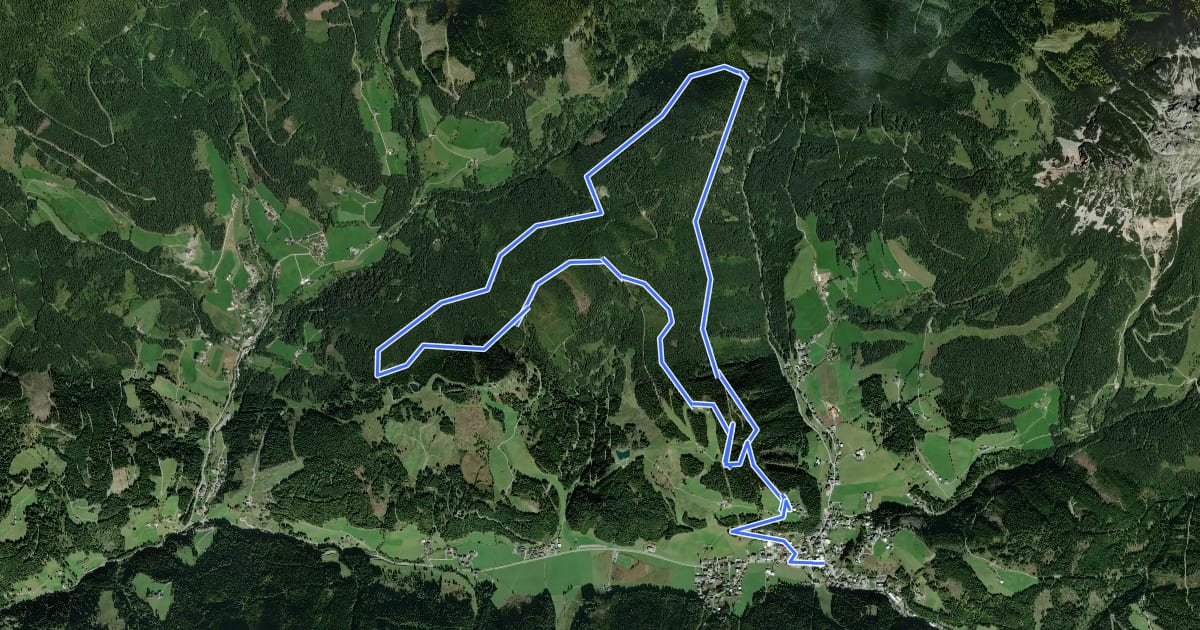 Маршрут Kleinbergalm Runde на спутниковом снимке