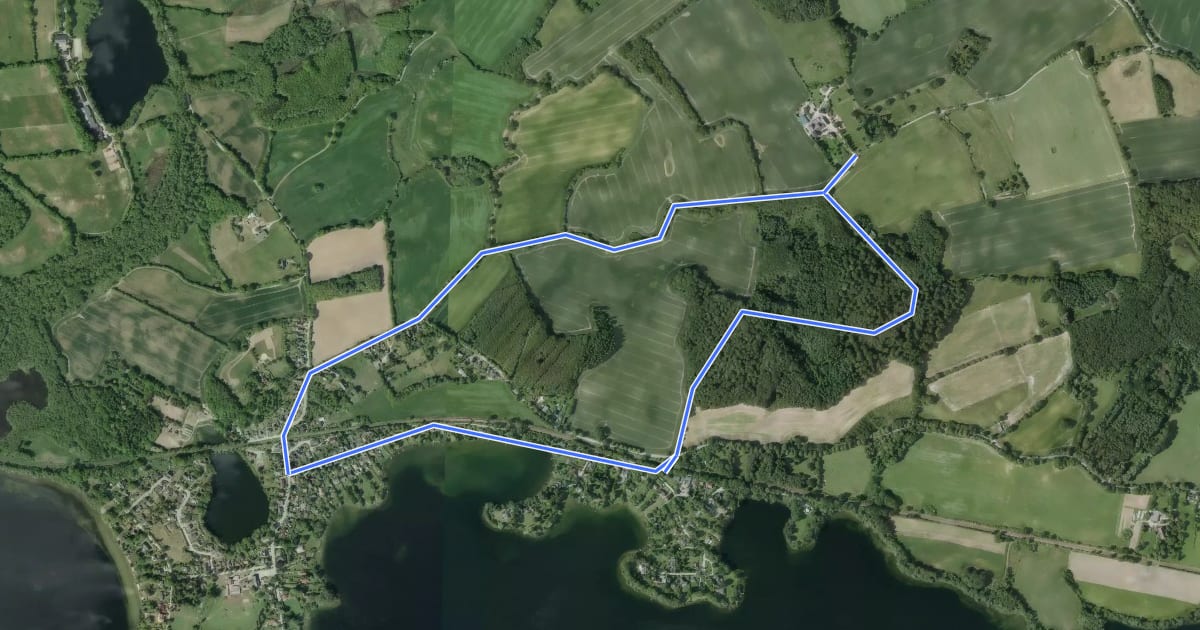 Маршрут Kleine Radlandsichten-Route на спутниковом снимке