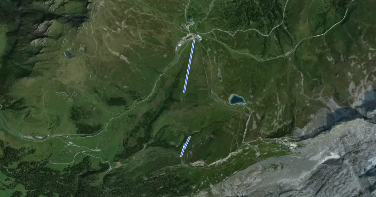 Маршрут Kleine Scheidegg-Haaregg на спутниковом снимке