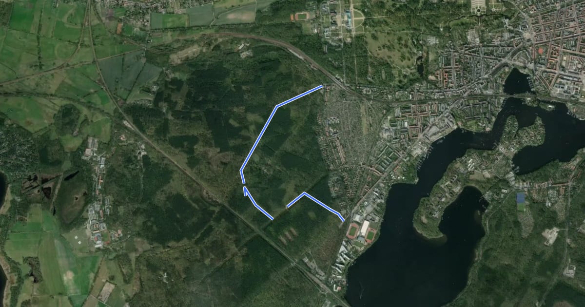Маршрут Kleine Wildpark-Route на спутниковом снимке