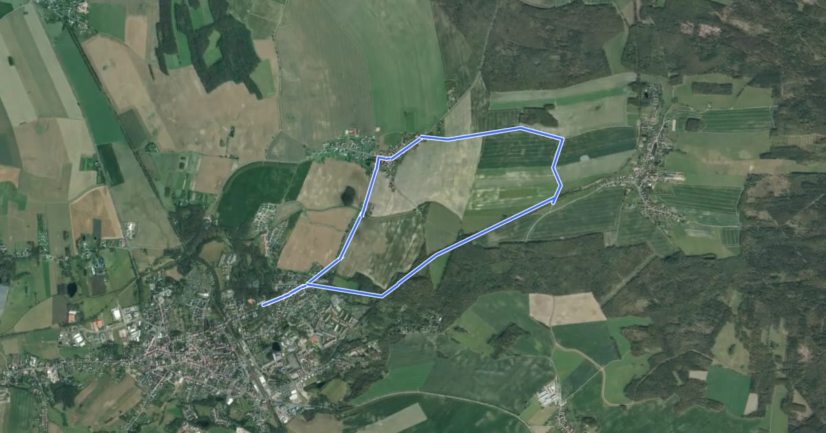 Маршрут Kleiner Glastener Ringweg на спутниковом снимке