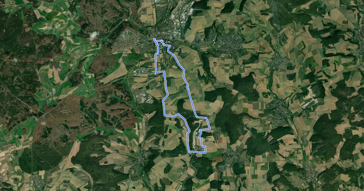 Маршрут Kleiner Höhlenrundweg на спутниковом снимке