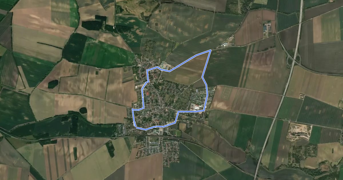 Маршрут Kleiner Holunderradweg на спутниковом снимке