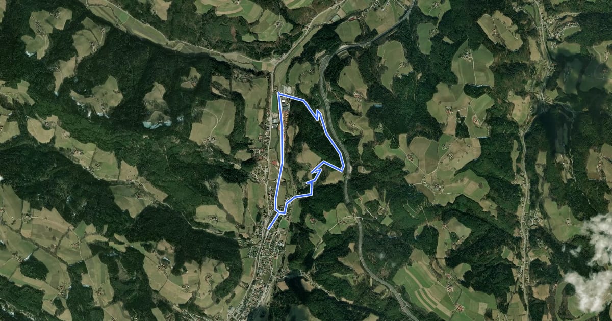 Маршрут Kleiner Königsbergweg (Aspang Markt) на спутниковом снимке