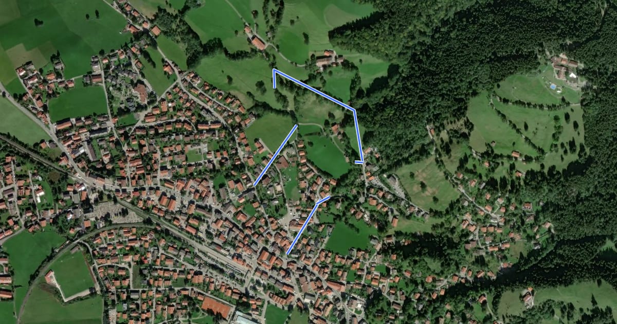 Маршрут Kleiner Promenadenrundweg на спутниковом снимке