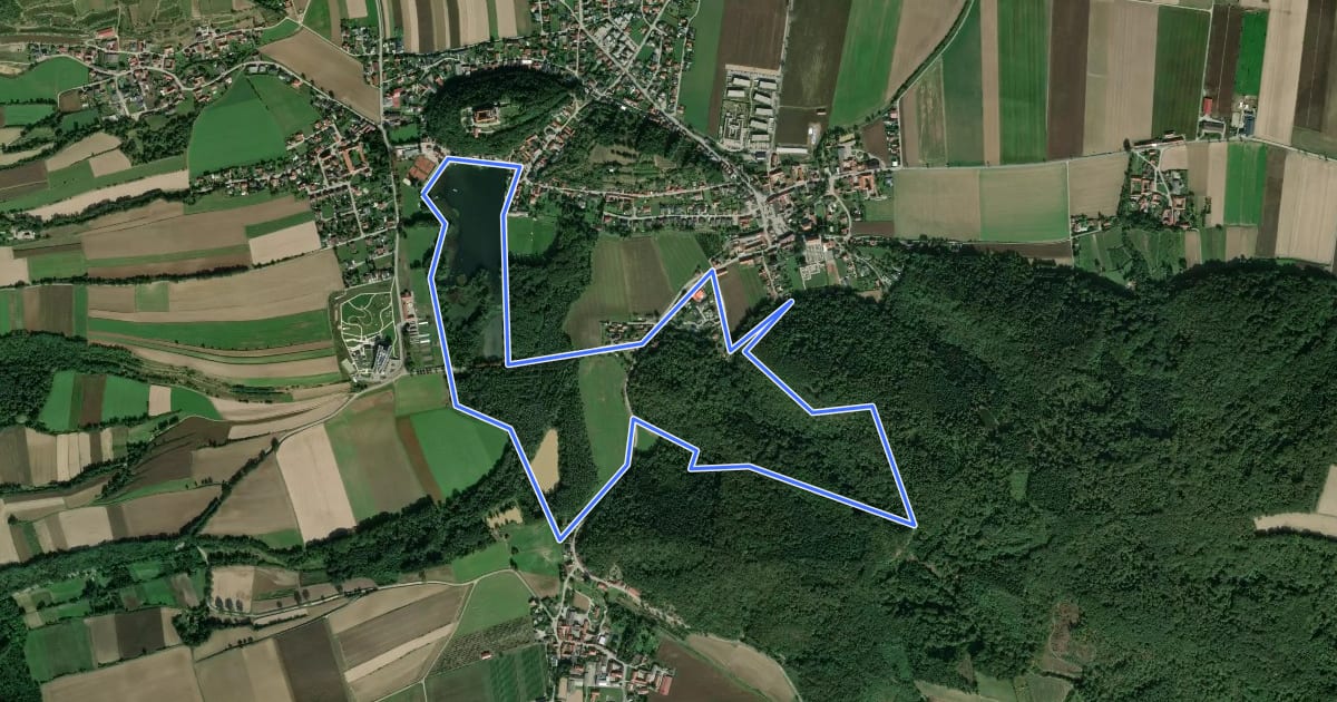 Маршрут Kleiner Rundwanderweg Reidling - Waldandacht на спутниковом снимке