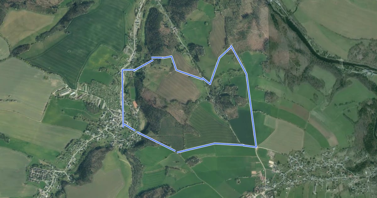 Маршрут Kleiner Rundweg Dittmannsdorf на спутниковом снимке
