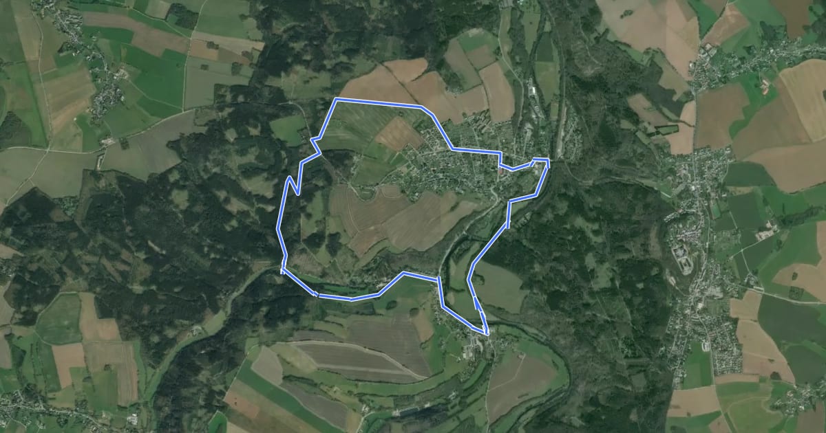 Маршрут Kleiner Rundweg Erdmannsdorf на спутниковом снимке
