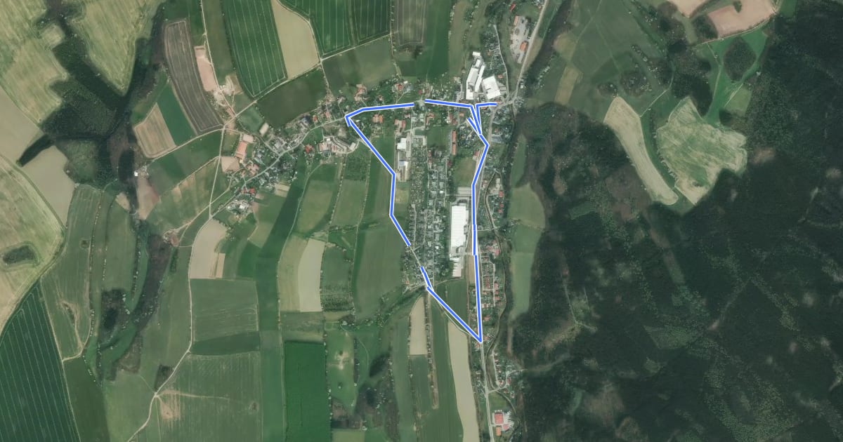 Маршрут Kleiner Rundweg Obercarsdorf на спутниковом снимке