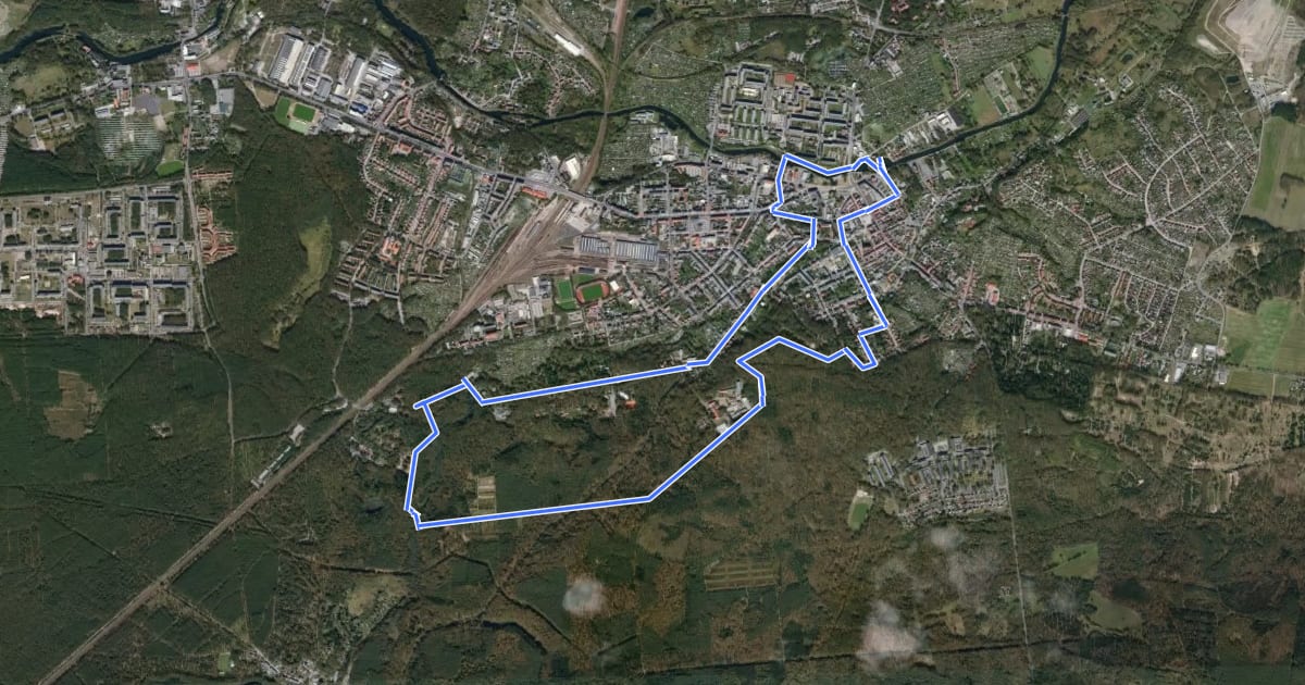 Маршрут Kleiner Stadtrundweg на спутниковом снимке