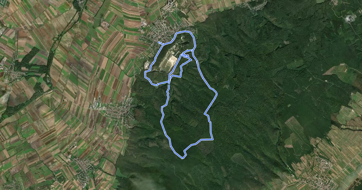 Маршрут Kleiner und Großer Rundwanderweg Mannersdorf на спутниковом снимке