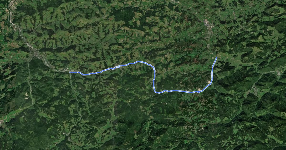 Маршрут Kleiner Ybbstalradweg на спутниковом снимке