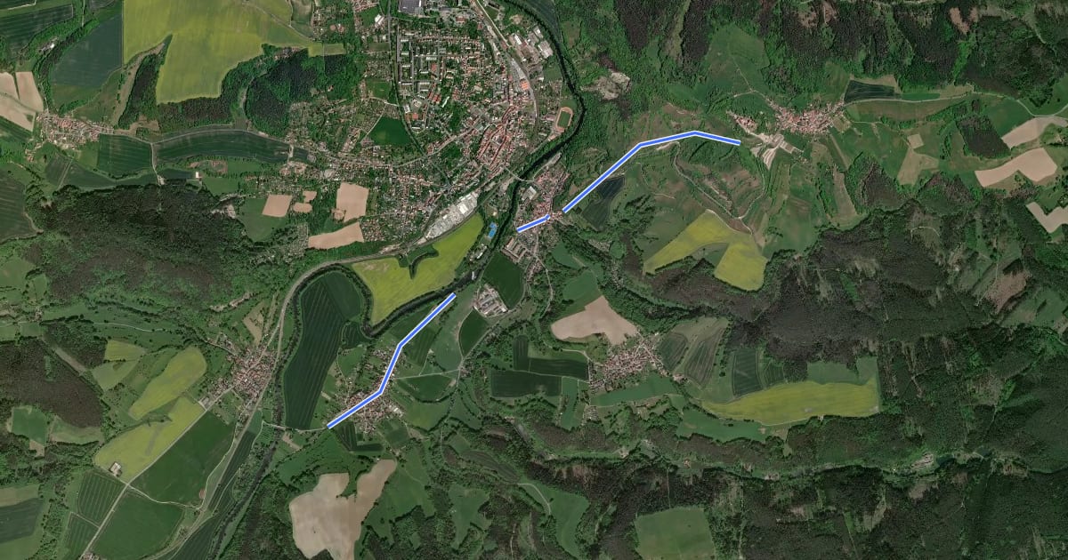 Маршрут Kleineutersdorf - Leuchtenburg на спутниковом снимке