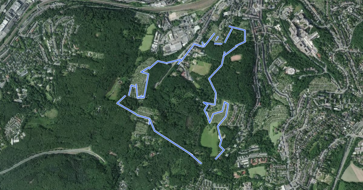 Маршрут Kleingarten-Rundwanderweg Elberfeld-Süd (K-Weg Teil 4) на спутниковом снимке