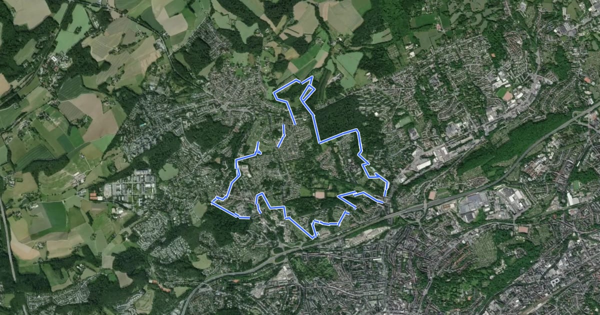 Маршрут Kleingarten-Rundwanderweg Katernberg – Uellendahl (K-Weg Teil 1) на спутниковом снимке