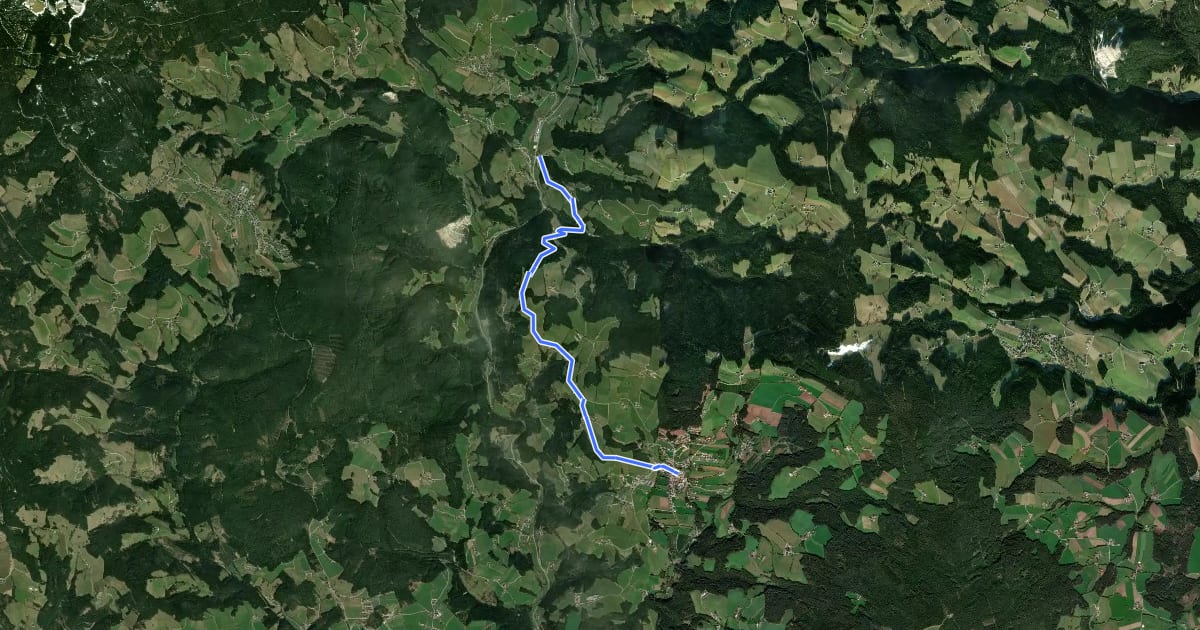 Маршрут Kleinlandl - Fraungrabenweg на спутниковом снимке