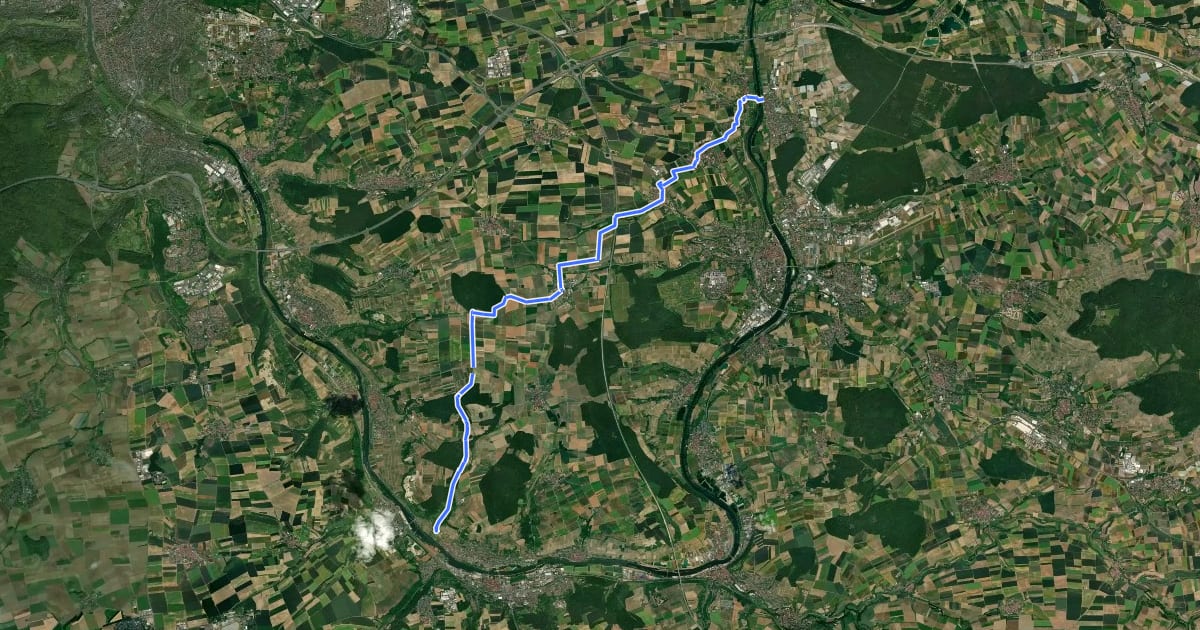 Маршрут Kleinochsenfurt - Albertshofen на спутниковом снимке