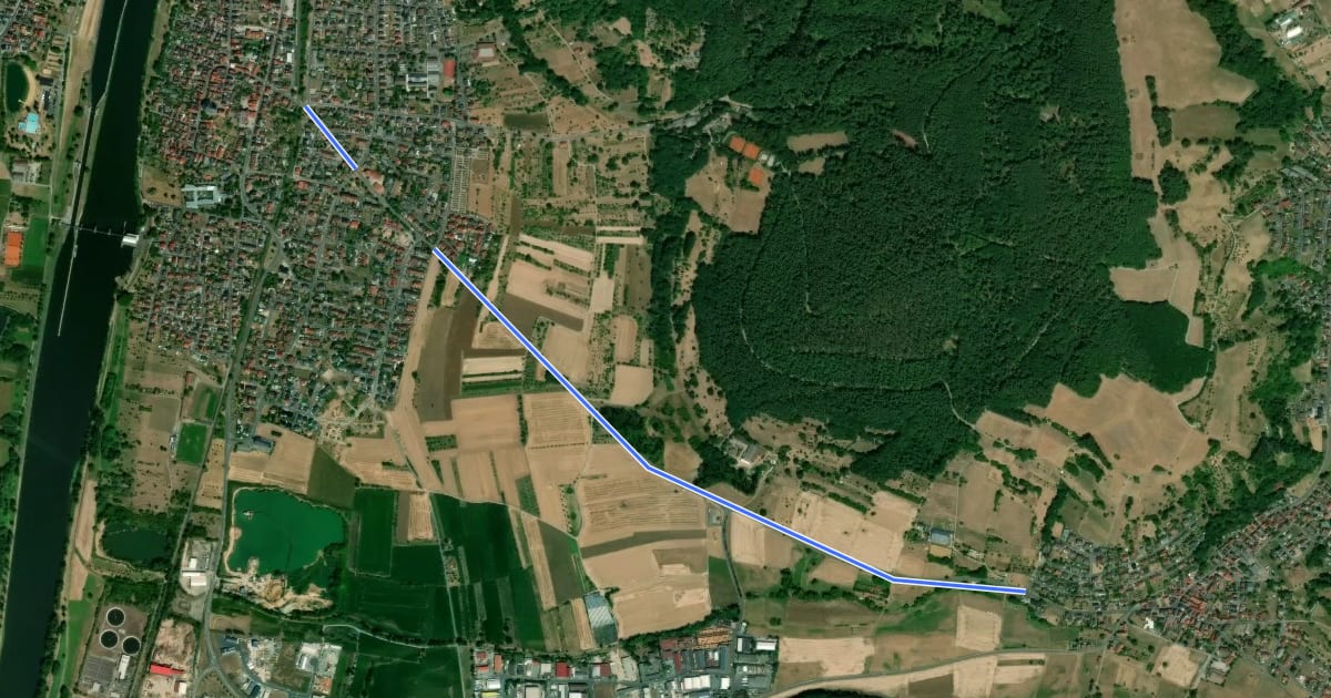 Маршрут Kleinwallstadt-Leidersbach на спутниковом снимке