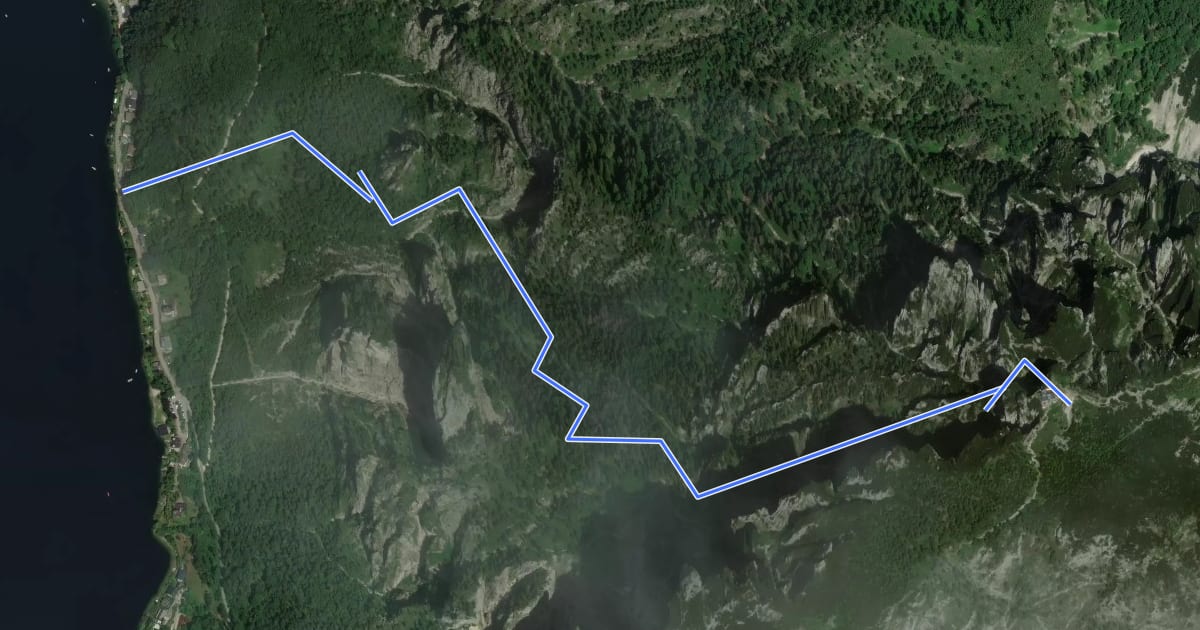 Маршрут Klettersteig Hans Hernler Steig на спутниковом снимке
