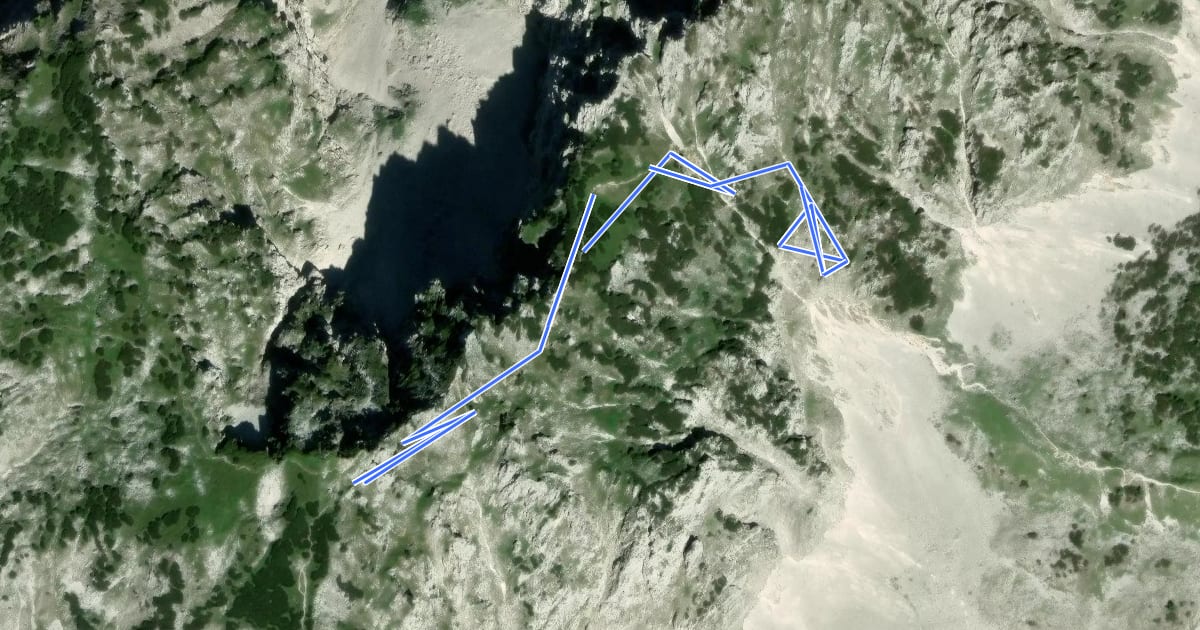 Маршрут Klettersteig Pyramidenspitze на спутниковом снимке