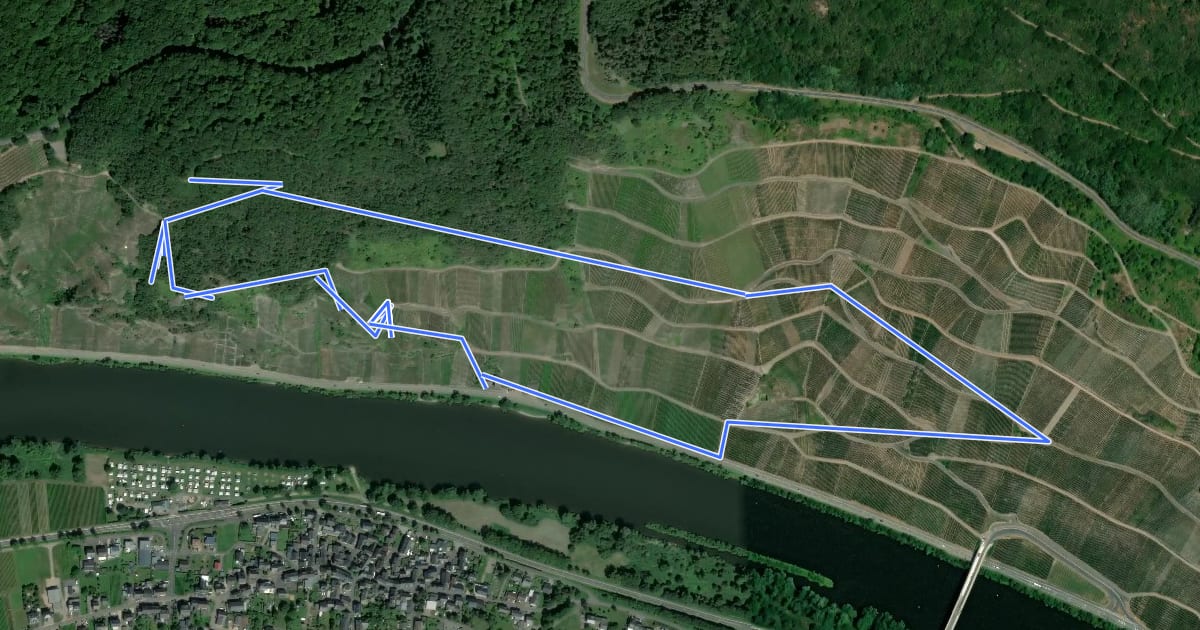 Маршрут Kletterweg Erdener Treppchen на спутниковом снимке