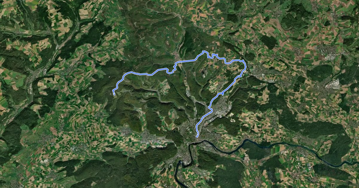 Маршрут Klettgau-Rhein-Weg - Etappe 2 на спутниковом снимке