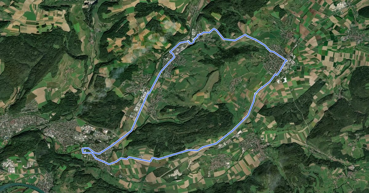 Маршрут Klettgau Tour на спутниковом снимке