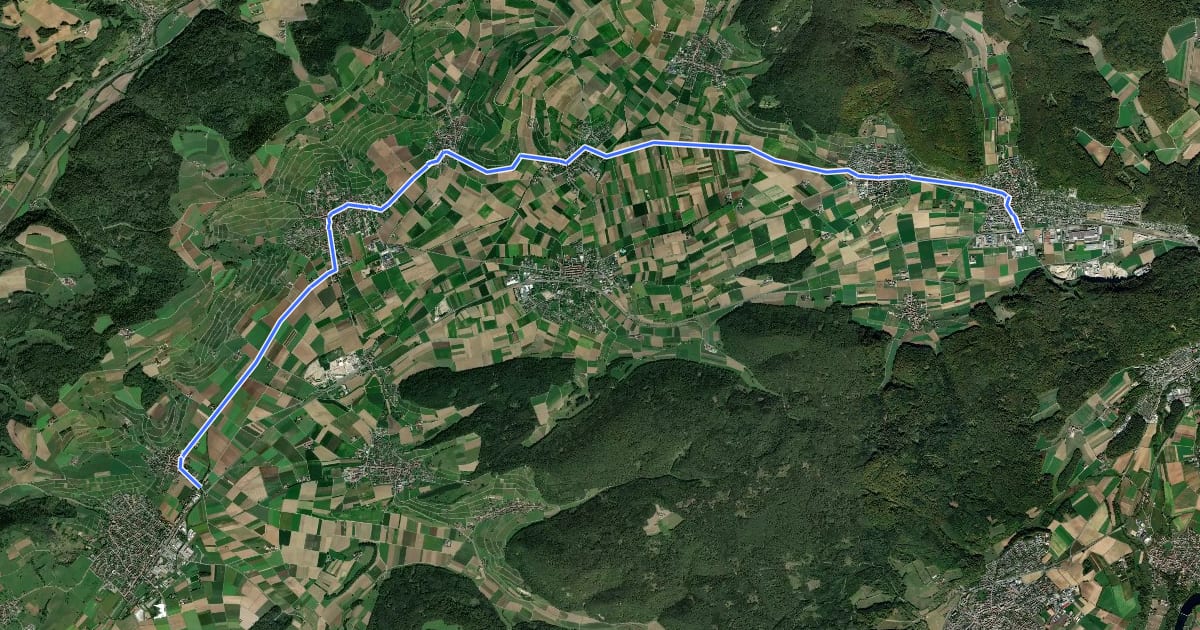 Маршрут Klettgauer Wein-Route на спутниковом снимке