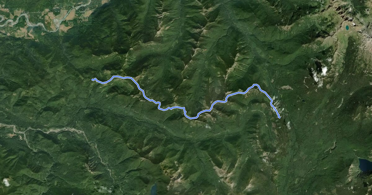 Маршрут Klickitat Trail #7 на спутниковом снимке