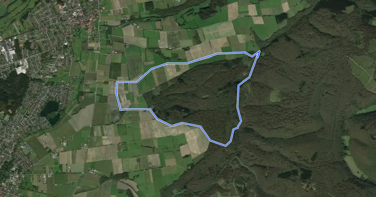 Маршрут KlimaErlebnisRoute 3: Lippspringer Wald на спутниковом снимке