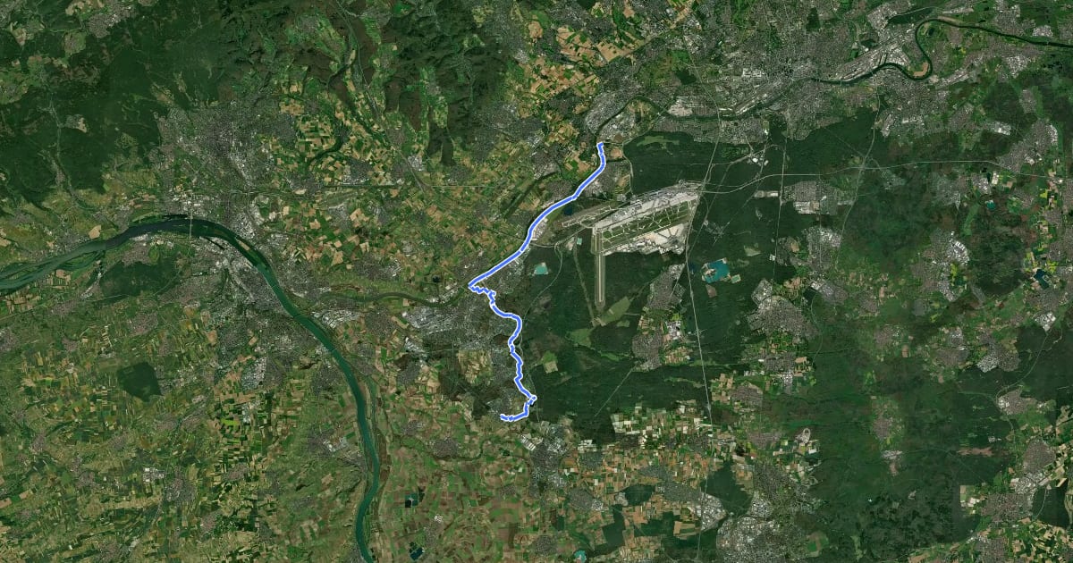 Маршрут Klimaroute на спутниковом снимке