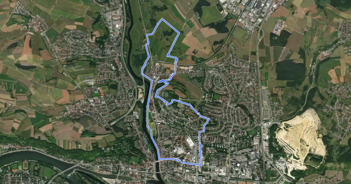 Маршрут Klimaschutzweg Regensburg - Mühlberg Runde на спутниковом снимке