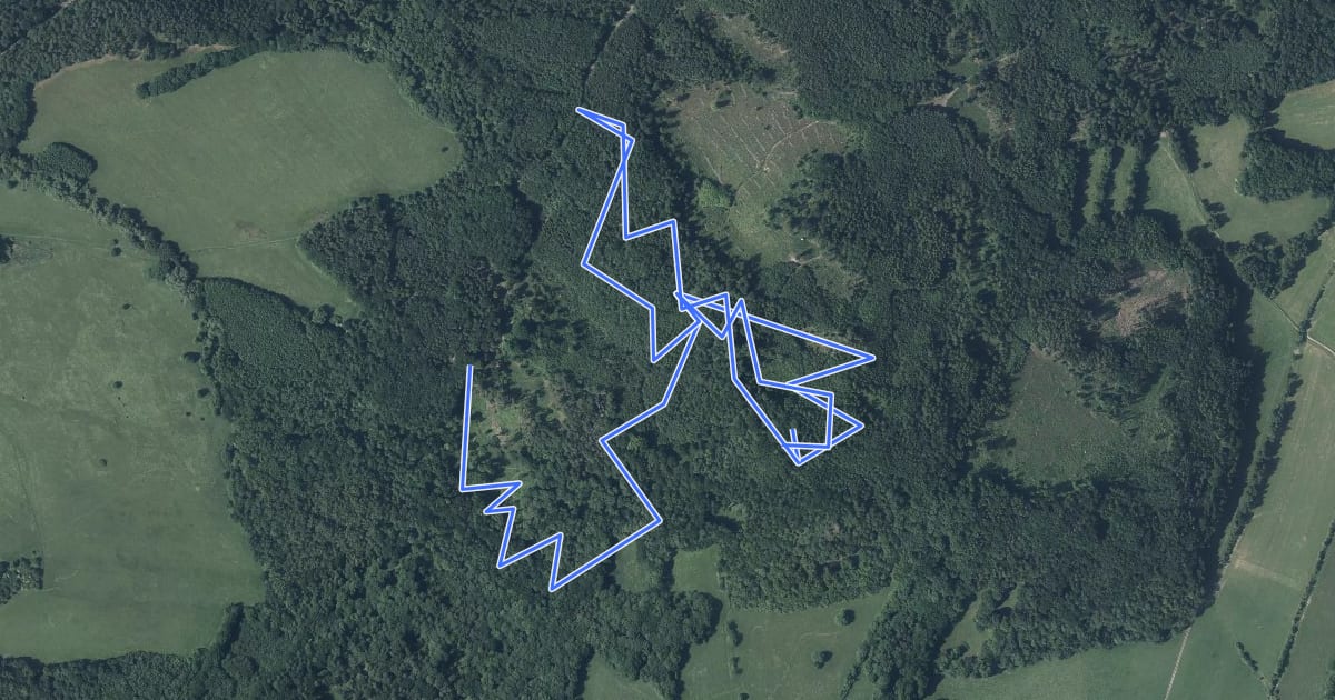 Маршрут Klobouk trails на спутниковом снимке