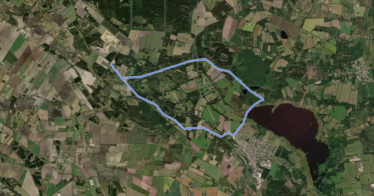 Маршрут Klode Mølle - Engesvang на спутниковом снимке