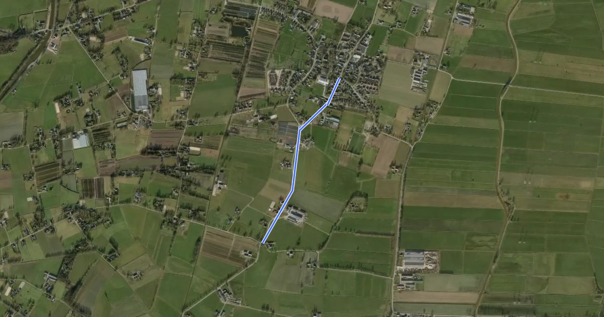 Маршрут Klompenmakerspad route-verkorter 2 на спутниковом снимке