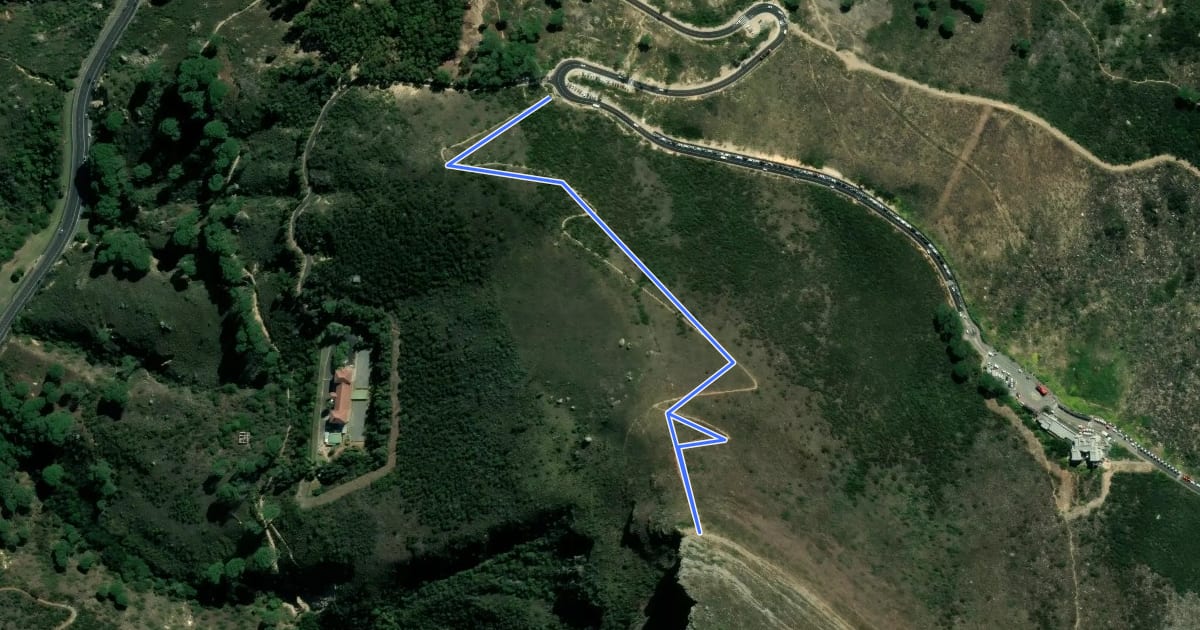 Маршрут Kloof Corner на спутниковом снимке