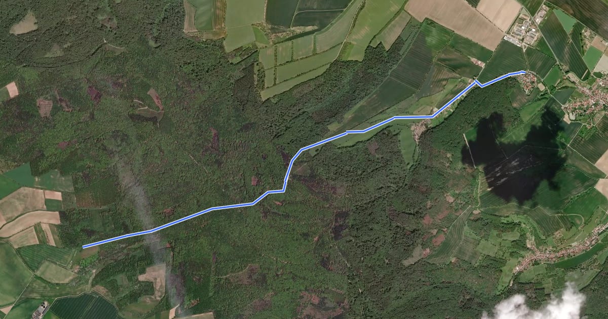 Маршрут Kloster Donndorf - Wasserburg Heldrungen на спутниковом снимке