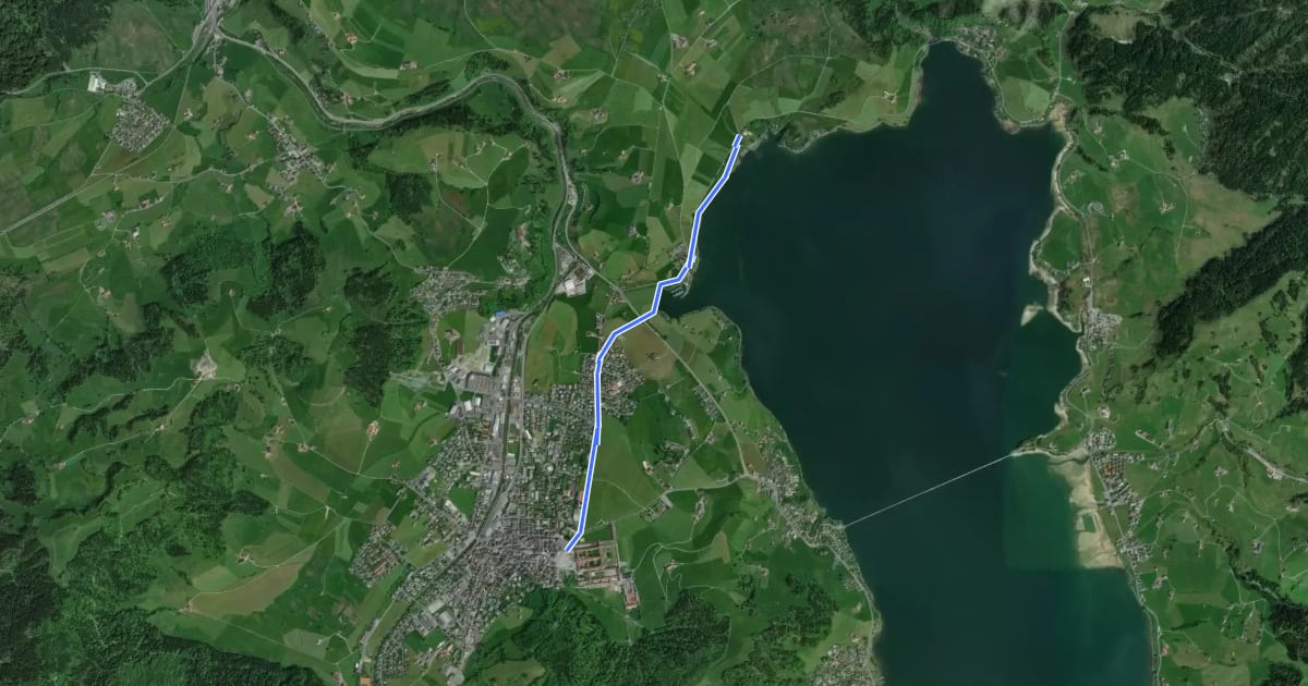 Маршрут Kloster Einsiedeln - Strandbad Einsiedeln на спутниковом снимке