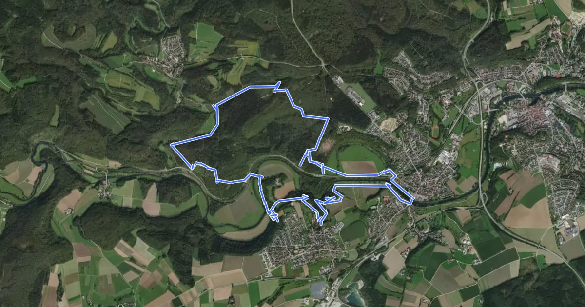 Маршрут Kloster Felsenweg на спутниковом снимке