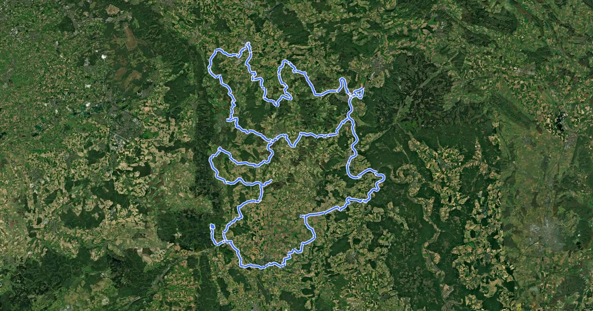 Маршрут Kloster-Garten-Route на спутниковом снимке