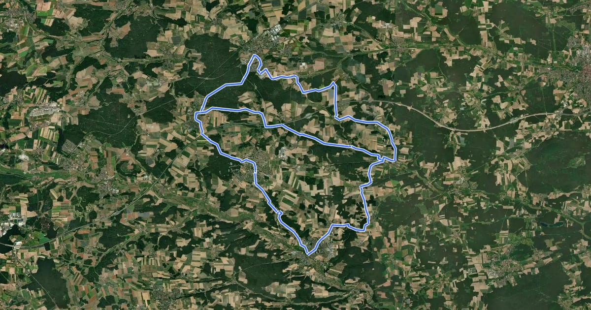 Маршрут Kloster–Kirchen–Kartoffeln на спутниковом снимке