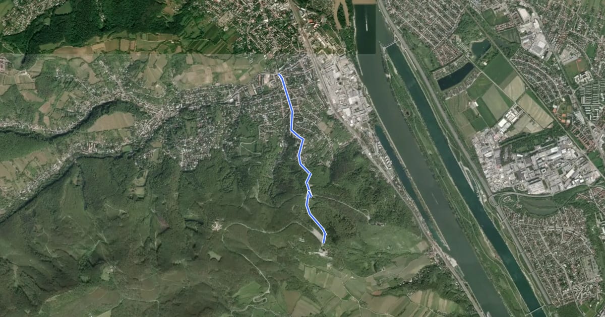 Маршрут Klosterneuburg/Agnesbrücke - Kahlenberg (Josefsteig) на спутниковом снимке