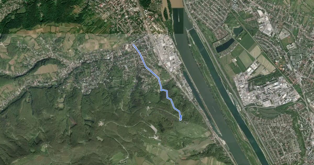 Маршрут Klosterneuburg/Agnesbrücke - Leopoldsberg (Kollersteig) на спутниковом снимке