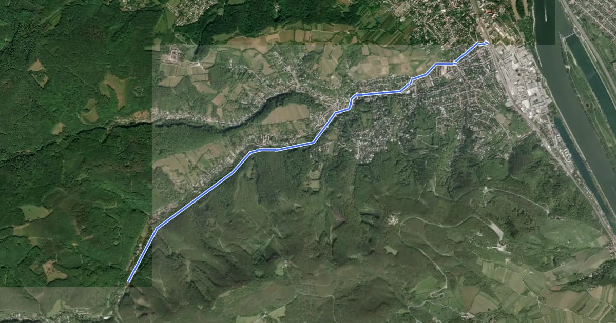 Маршрут Klosterneuburg - Hinterweidling на спутниковом снимке