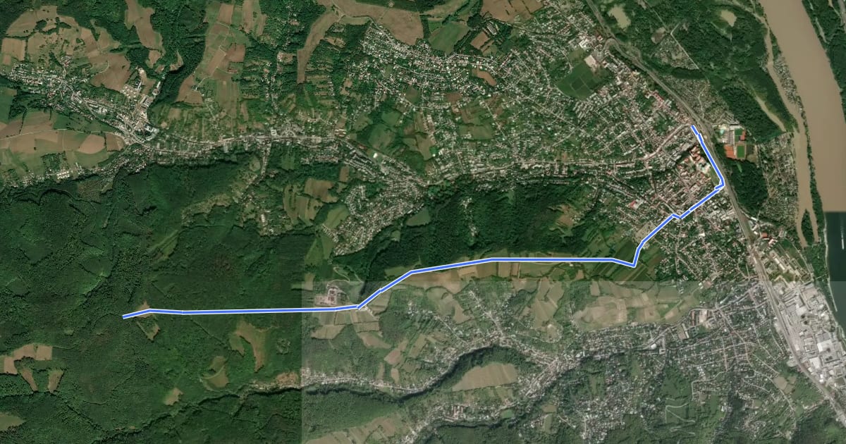 Маршрут Klosterneuburg Kierling Bahnhof - Hohenauer Wiese на спутниковом снимке