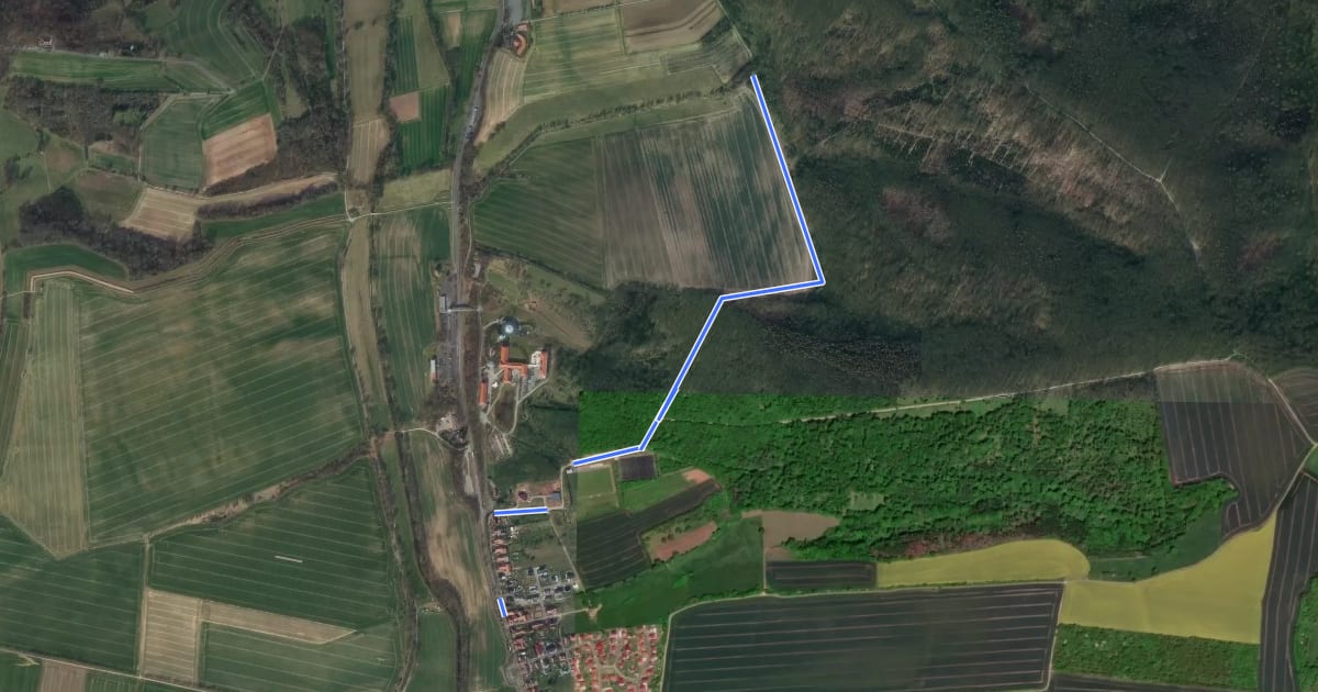 Маршрут Klosterweg на спутниковом снимке