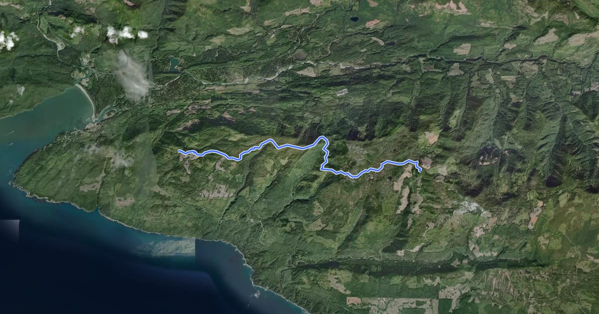 Маршрут Kludahk Trail на спутниковом снимке