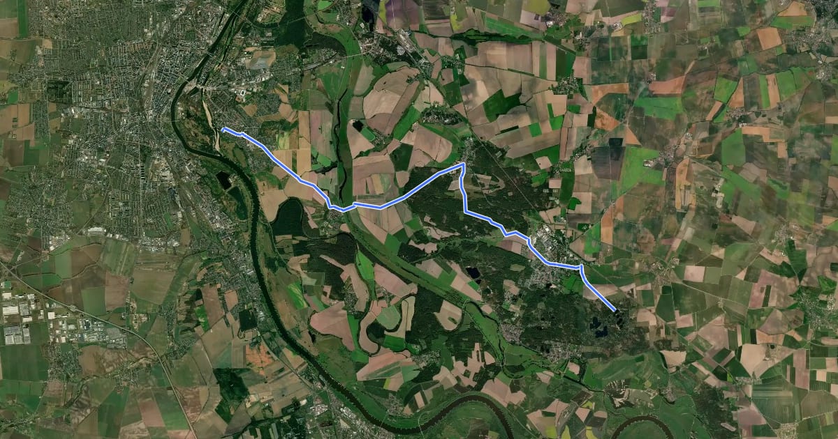 Маршрут Klusdammradweg на спутниковом снимке