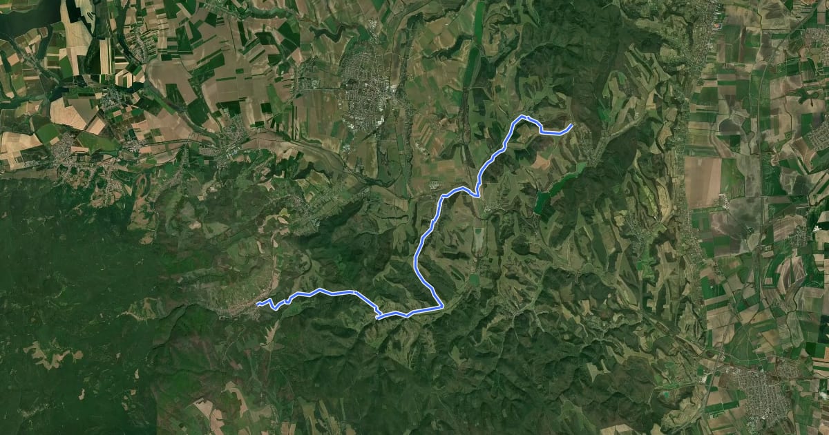 Маршрут KM, Mária-út, M02/35, 36 (Szálka – Mecseknádasd) на спутниковом снимке