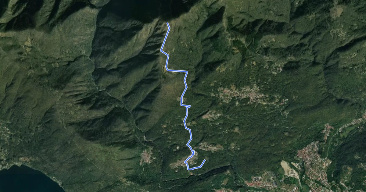 Маршрут km verticale Cossogno на спутниковом снимке